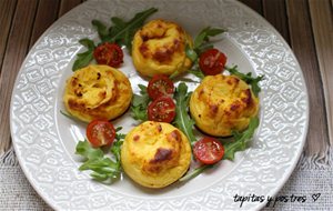 Pastelitos De Verdura Con Merluza Y Gambas.
