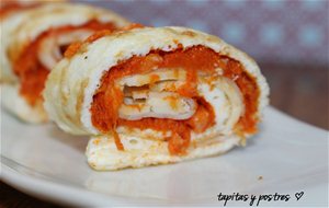 Rollitos De Tortilla Con Sobrasada.
