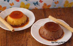 Flan De Vainilla Y Chocolate.
