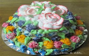 Tarta De Flores, Con Boquillas Rusas
