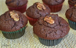 Magdalenas Con Chocolate Y Nueces 
