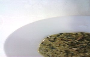 Risotto Verde De Champiñones Y Espinacas
