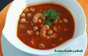 Guiso De Garbanzos Con Gambas
