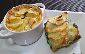 Gratinado De Patatas Y Espinacas
