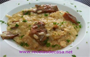 Risotto Con Pollo, Setas Y Paté
