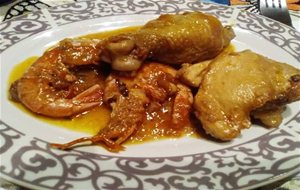 Pollo Con Gambas Al Cava
