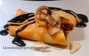 Crepes De Pera Y Chocolate
