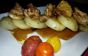 Pollo Confitado Al Romero Con Patatas Y Reduccion De Pedro Ximenez