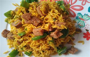 Arroz Basmati Con Carne De Kebab