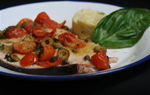 Emperador Fresco A La Siciliana Con Cus Cus De Coliflor
