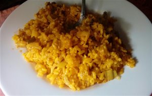 Arroz Seco Con Bacalao Y Puerros
