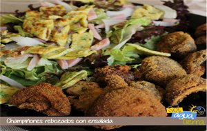 Champiñones Rebozados Fritos Con Ensalada
