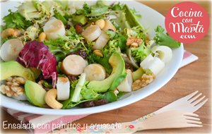 Ensalada Con Palmitos, Aguacate Y Nueces
