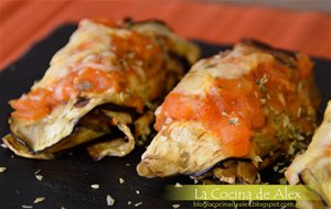 "canelones" De Berenjena Con Pollo
