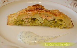 Trenza De Salmón, Brócoli Y Salsa De Eneldo
