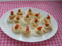Huevos Rellenos De Jamón Y Gambas
