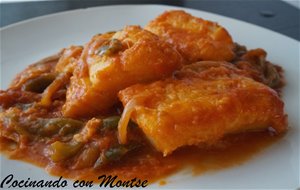 Bacalao Con Tomate, Cebolla Y Pimientos
