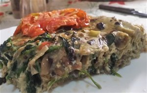Frittata De Champiñones Y Espinacas

