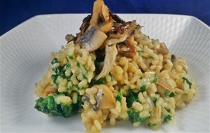 Risotto Con Setas Y Espinacas
