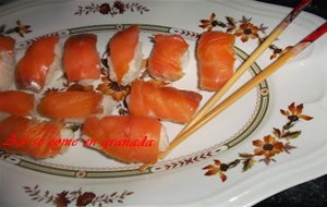 Sushi Nigiri Con Salmón Ahumado
