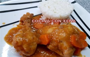 Pollo A La Naranja, Con Arroz Blanco En Varoma, En Thermomix 
