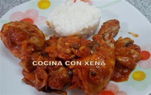 Pollo Con Champiñón Y Arroz Blanco En Varoma, A Dos Alturas, En Thermomix
