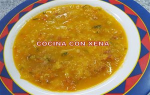 Sopa De Verduras Con Jamón
