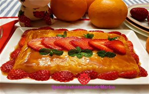 Flan De Naranja Con Fresas
