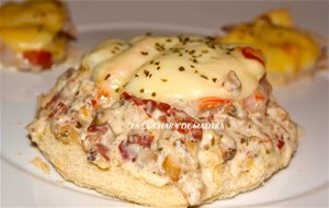 Gambas Blancas Rellenas De Champiñón  Y Jamón
