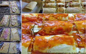 Lasagna Arrollada O Gran Canelón (ricota, Jamón, Queso, Y Nuez)
