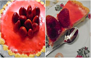 Tarta De Frutillas Con Crema De Frutilla Y Masa Crumble
