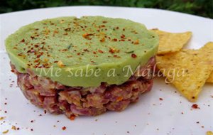 Tartar De Salchichón De Málaga Con Crema De Aguacates
