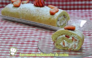 Receta De Brazo De Gitano Relleno De Fresas Y Nata
