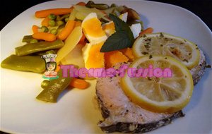 Plato Completo Al Vapor: Salmon Al Limón Con Menestra De Verduras Fussioncook