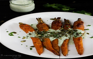 Zanahorias Asadas Con Salsa De Yogurt
