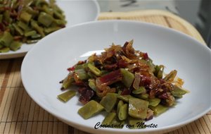 Judías Verdes Con Cebolla Caramelizada Y Jamón
