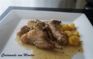 Conejo Guisado Al Ajillo Con Patatas
