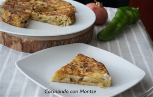 Tortilla De Patatas Con Bacalao Y Pimientos
