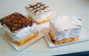 Milhojas De Merengue Y Crema ,  Receta Casera