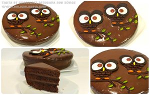 Tarta De Chocolate Decorada Con Búhos