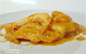 Bacalao En Salsa De Langostinos