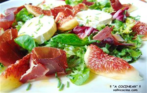 Ensalada De Queso De Cabra Con Higos Y Cecina O Jamón