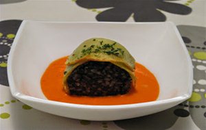 Canelones De Morcilla Con Emulsión De Piquillos
