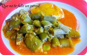 Habas En "colorao" Con Huevos Cuajados
