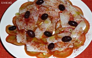 Tomato Salad With Smoked Cod / Ensalada De Tomate Con Bacalao Ahumado