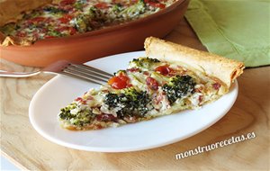 Quiche De Brócoli Y Cherrys Con Jamón Serrano
