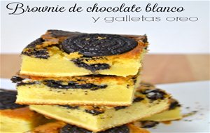 Brownie De Chocolate Blanco Con Galletas Oreo
