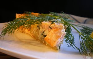 Pastel De Salmón Con Espinacas Y Setas
