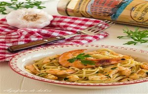 Espaguetis Con Langostinos Al Ajillo
