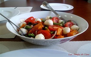 Ensalada De Calabaza Asada Con Judías Verdes Y Queso Mozzarella
